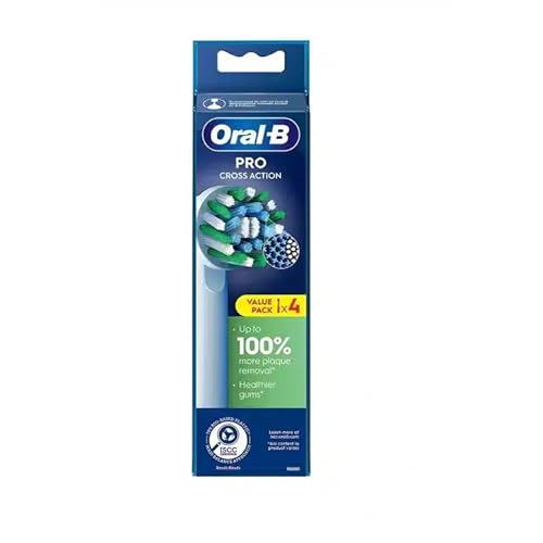 Oral B Cross Action Electric Toothbrush Replacement Brush Heads Refill, 4Count