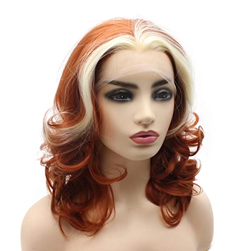 Peakia Shoulder Length Hand Tired Synthetic Lace Front Wigs