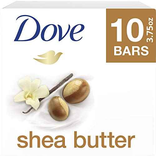 Dove Purely Pampering Beauty Bar For Softer Skin Shea Butter More Moisturizing Than Bar Soap 3.75 oz 10 Bars