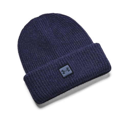 Under Armour Men's Halftime Ribbed Beanie, (410) Midnight Navy / / Black, One Size Fits Most