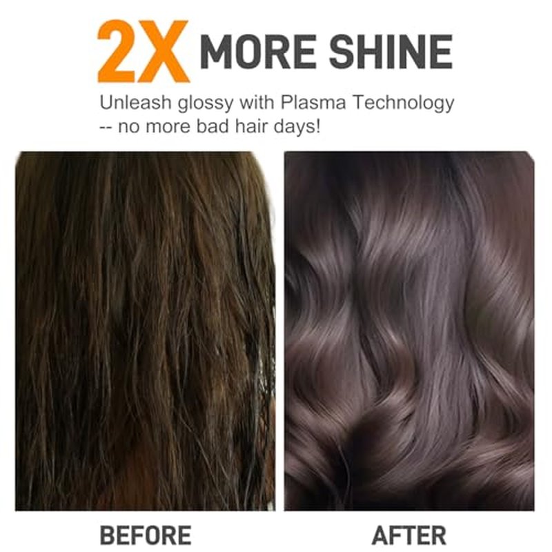 Hair Dryer Brush Blow Dryer Brush- Dual Ionic Thermal Brush, Titanium Coated, High-Velocity Airflow for Fast Blowouts & Volumizing, Suitable for All Hair Types & Lengths