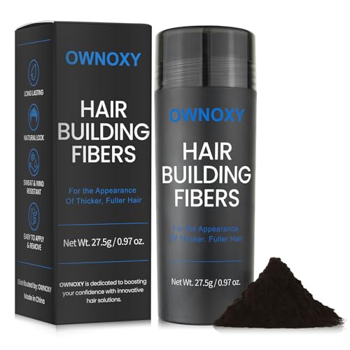 Hair Fibers for Thinning Hair - Hair Building Fibers for the Appearance of Thicker, Fuller Hair, Hair Thickening Fibers for Men and Women - Easy to Apply & Remove, 27.5g/ 0.97oz (Dark Brown)