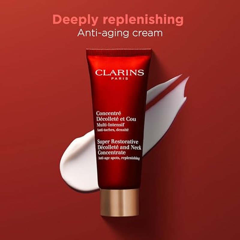 Clarins Super Restorative D?collet? and Neck Concentrate | Deeply Replenishing, Anti-Aging Cream For Mature Skin | Skin Texture Is Refined and Chest Creases Are Visibly Diminished After 4 Weeks*