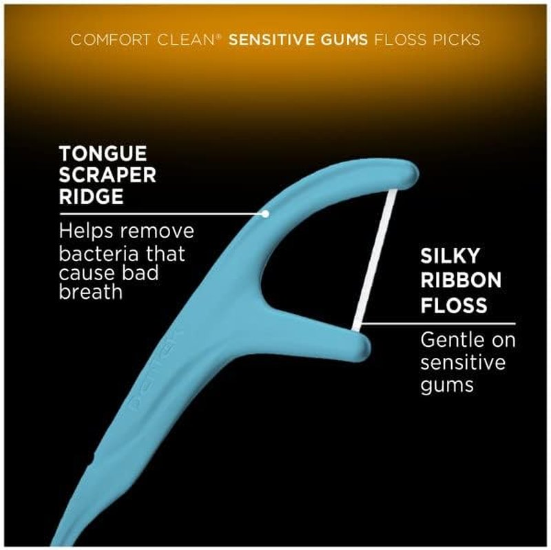 DenTek Comfort Clean Floss Picks - Soft Ribbon for Sensitive Teeth | 90 Count (Pack of 6)