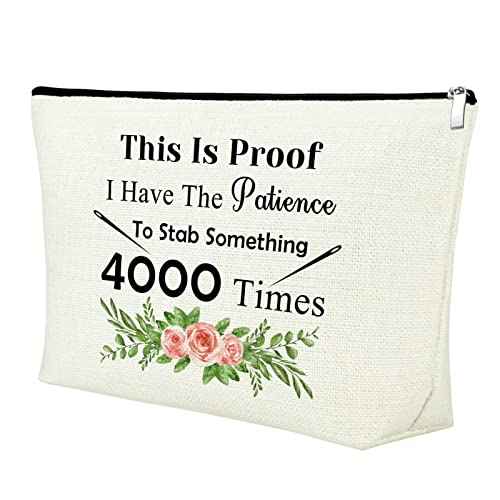 Mxrymvu Cross Stitch Project Gifts Makeup Bag Sewing Gift Cosmetic Bag for Mom Grandma Aunt Sister Daughter Quilter Cross Stitch Supplies Birthday Christmas Thanksgiving Unique Present Travel Pouch