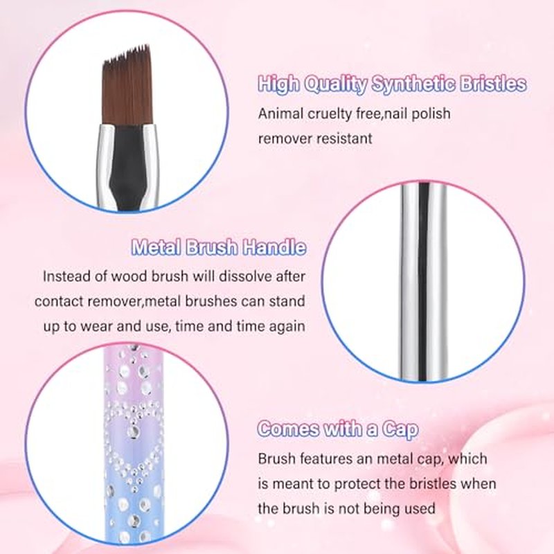 for OPI Nail Polish Remover, 3PCS Nail Clean UP Brushes for Cleaning Polish Mistakes on the Cuticles, Acetone Resistant Nail Brush for Nail Art and Designs