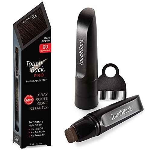 TouchBack Pro Gray Root Touch Up Marker Applicator - Real Hair Color - Dark Brown
