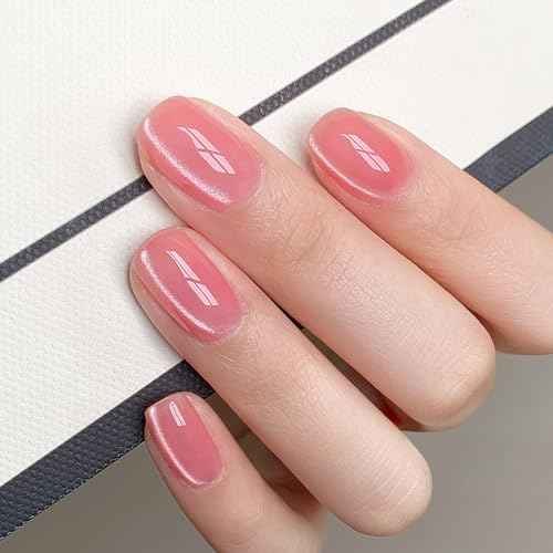 Jelly Pink Silver Cat Eye Gel Nail Polish Set 6 Colors with Magnet for Holographic Glitter Cat Eye, Salon Gel Manicure and Nail Art DIY at Home