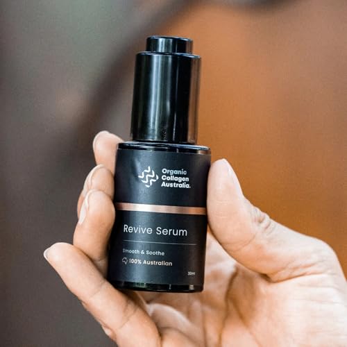 Organic Collagen Australia Revive Serum ? Hydrating Face Serum with Hydrolyzed Collagen, Aloe Vera, Pine Bark Extract & Vitamin C ? Smooths Fine Lines, Nourishes, & Softens Skin (1 oz)