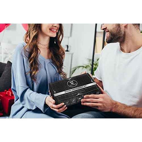 Striking Viking Grooming Kit - Premium Care Products for Men with Beard Shampoo, Oil, Balm Butter, Brush, Wooden Comb, Mustache Scissors & Toiletry Bag