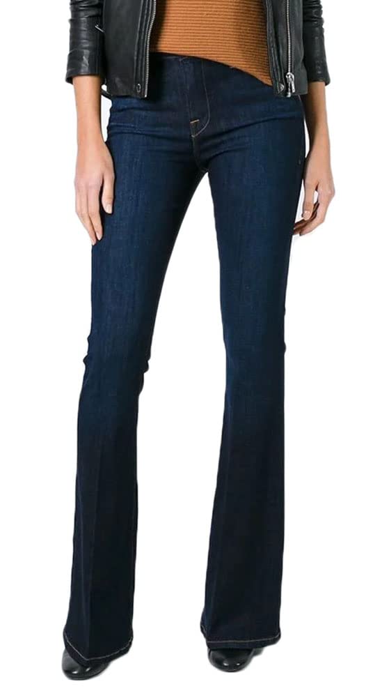 GALMINT Women's Fashion High Waisted Wide Leg Bootcut Slim Denim Flare Bellbottom Jeans (Dark Blue, US 4)