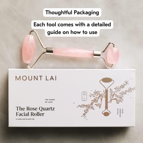 De-Puffing Rose Quartz Facial Roller - Anti-Aging Face Massager for Soothing & Radiant Skin | Certified Rose Quartz Tool