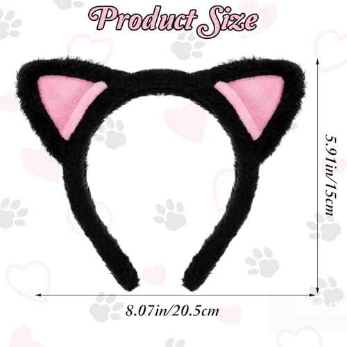 Cat Ears Headbands - Cute Plush Kitty Hairband Washing Face Hoops Soft Furry Makeup Hair Bands Favors Holiday Cosplay Party Headwear Costume Christmas Carnival Hair Accessories for Women Girls