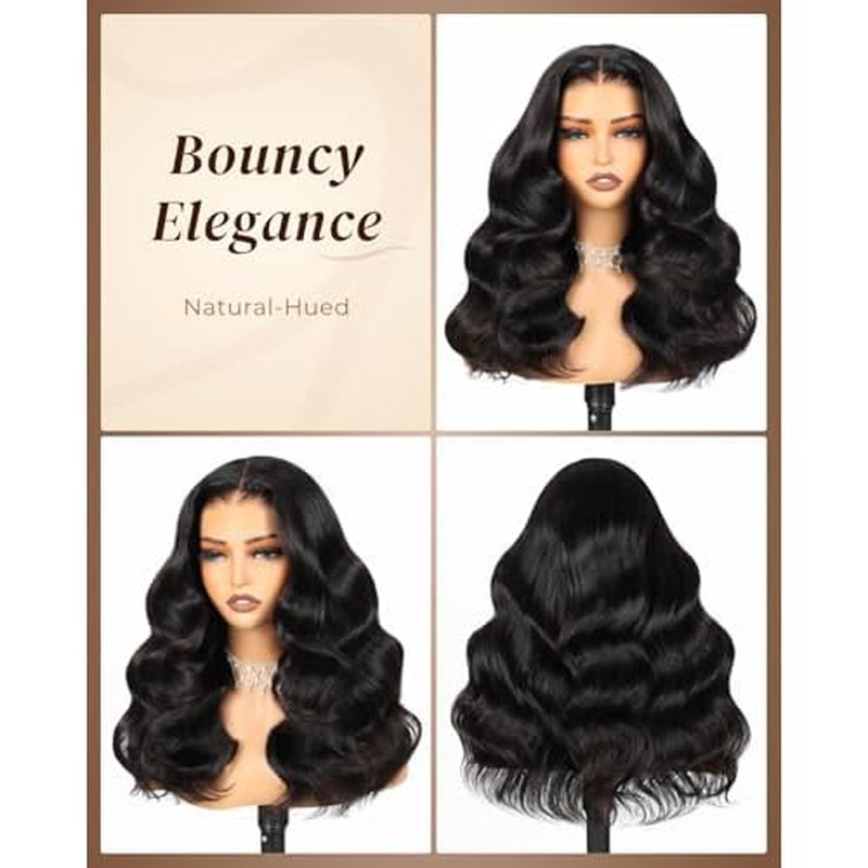 Arabella 6x6 Wear and Go Glueless Wig 12a Glueless Wigs Human Hair Pre Plucked Pre Cut Loose Body Wave Only Middle Part Lace Front Wigs Human Hair 100% Pre Bleached Knots Wig (20inch, 6X6 Body Wave)