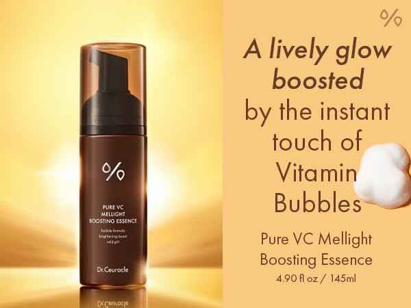 Dr.Ceuracle by leegeehaam Pure Vitamin C Mellight Boosting Essence (145ml / 4.90 fl. oz.) - Glow Skin Bubble Ampoule, 21.2% Vitamin C Complex, Improves Skin Tone, Refreshes and Energizes Tired Skin