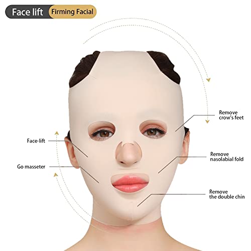 Facial Slimming Strap,Facial Slimming Mask Chin Strap Three Dimensional V Shaped Face Slimming Belt Eliminates Sagging Skin And Improves Contour (Full face)