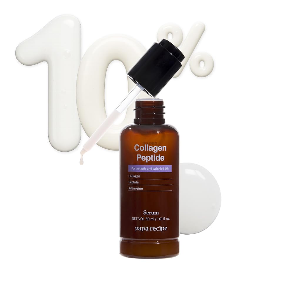 Papa Recipe Collagen Peptide Serum, Hydration & Moisture Boosting Facial Serum for Fine Lines & Wrinkles, Plump & Firm Sagging Skin, 30ml/1.01oz, Korean Skincare