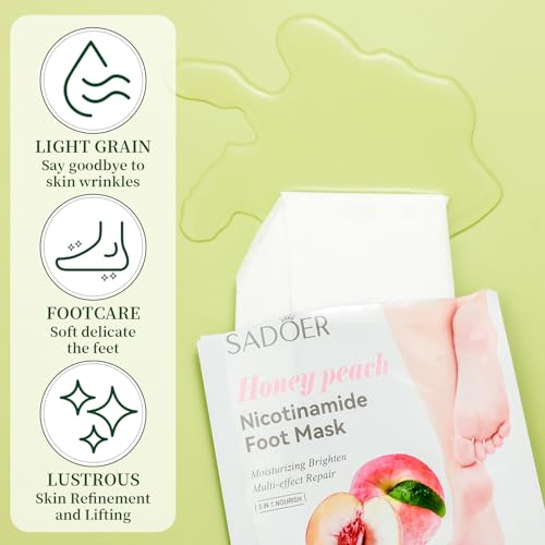 24 Pcs Fruits Beauty Foot Mask Bulk Hydrating Foot Moisturizing Socks Shea Butter Aloe Treatment Mask for Spa Kit Sleeping Skincare Gift Beauty Kits for Women
