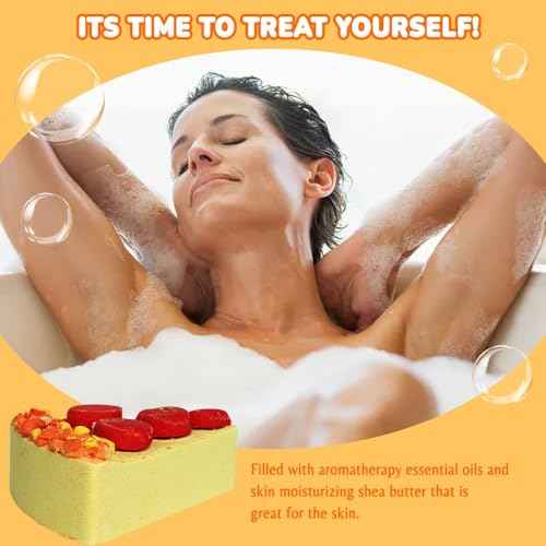 Pizza Bath Bombs Set of 8 Slices ? Large Fizzies for Relaxing Bubble Bath, Handmade Spa Gift for Women, Men & Kids ? Fun Pizza-Shaped Aromatherapy Bath Bomb Gift Set