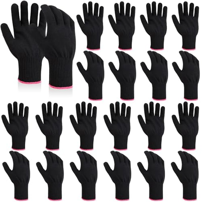 Suhine 20 Pcs Professional Heat Resistant Gloves for Hair Styling Curling Heat Resistant Work Gloves