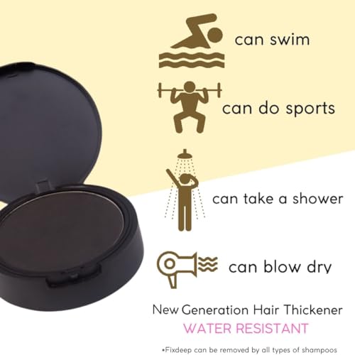 Hair Thickener | New Waterproof Formula - Natural & Fuller Looking Hair in 30 sec - 14g - Fibers for Thinning, Bald Spots & Graying Roots (Dark Brown)