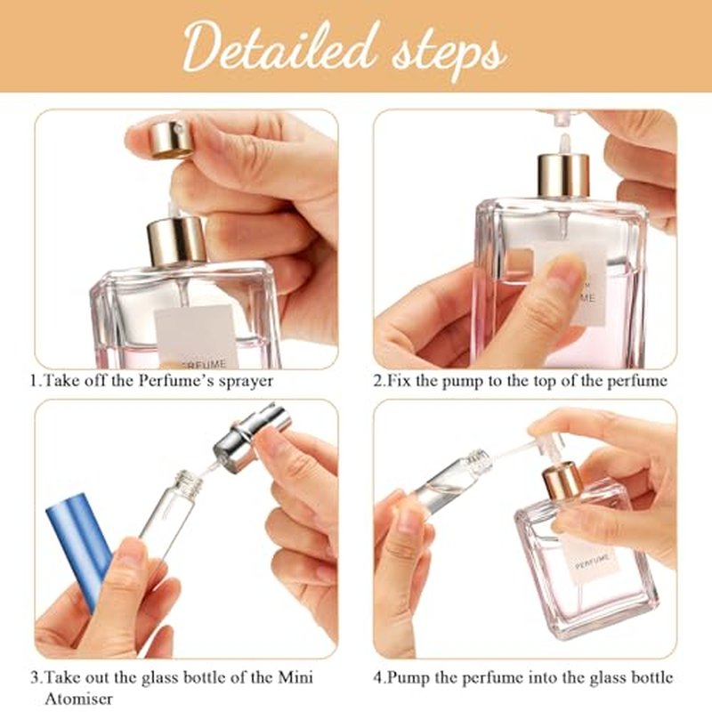 Zonon 56 Pieces Refillable Perfume Atomizer Mini Refillable Spray Perfume Bottle Portable with 56 Pieces Refill Pump Dispenser Pump Transfer Tool for Outgoing(Morandi Color,5 ml)