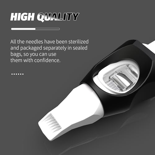 Tattoo Cartridge Needles 20pcs White Disposable Tattoo Needle Cartridges RL RS RM M1 Round Liner Shader Magnum for Rotary Tattoo Machine Pen Permanent Makeup Tattoo Supplies (3RS)