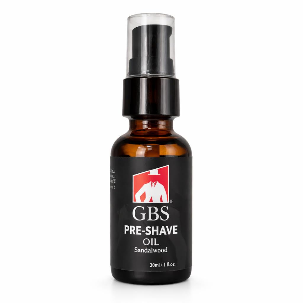 G.B.S Pre-Shave Oil for Sensitive Skin, Sandalwood, 1-Oz