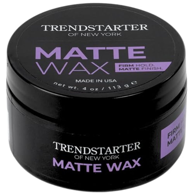 TRENDSTARTER - MATTE WAX (4oz) - Firm Hold - Matte Finish - Water Based All-Day Hold Hair Styling Pomade ? Flake-Free Styling Wax for All Hair Types