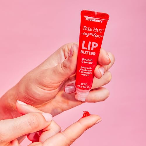 Tree Hut Sugarlips Lip Butter, Lock in Moisture & Nourish Skin for Full, Hydrated Lips, Essential Lip Care, 0.52 Fl oz.