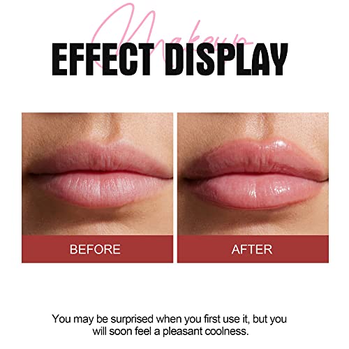 Plumping Lip Oil With Chili Extract - Fuller Lips Instantly! Ultra-Hydrating & Nourishing, Glossy Finish Lip Glow Oil, Lip Plumping Booster Plump, Smooth, and Define Your Lips Naturally (01 Pink)