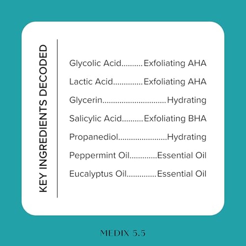 Medix 5.5 Glycolic Acid + Lactic Acid Exfoliating Body Wash Gel | KP Bump Eraser | AHA Exfoliant Skin Care Body Cleanser | Keratosis Pilaris & Acne | Anti Aging AHA Foaming Body & Face Wash, 2-Pack