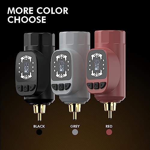 Hawink Tattoo Battery Wireless Power Supply for RCA Rotary Tattoo Pen Machine (Red) P155-2-RCA