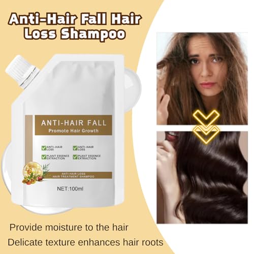 2Pcs Anti-Hair Fall Hair Loss Shampoo,Anti-Hair Fall Promote Hair Growth Shampoo, Rich in Various Plant Extracts Moisturize hair,Suitable For All Hair Type