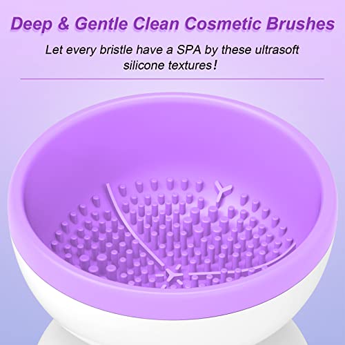 Purple Electric Makeup Brush Cleaner Machine, Windspeed Silicone Brush Cleaner Machine Beauty Blender Cleanser For Beauty Makeup Brushes, Christmas Halloween Gifts for Your Girls