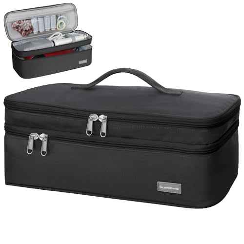 Double-Layer Travel Storage Bag Compatible with Hair Dryer and Attachments, Portable Carrying Case for Hair Dryer Brush/Volumizer/Styler/Hot Tools Scandihome Series