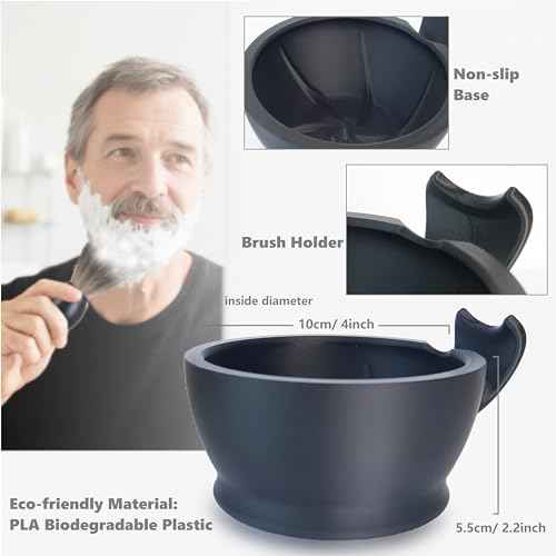 Shaving Brush Set for Men,2 in 1 Shaving Brush Set Includes Pure Badger Shaving Brush and PLA Shaving Bowl (Set2)