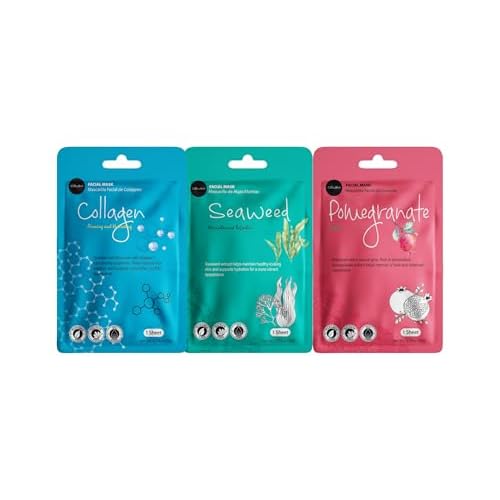 Celavi Essence Facial Sheet Face Mask Variety Set Classic Authentic Korean Moisturizing Skincare (48 Count (Pack of 1))