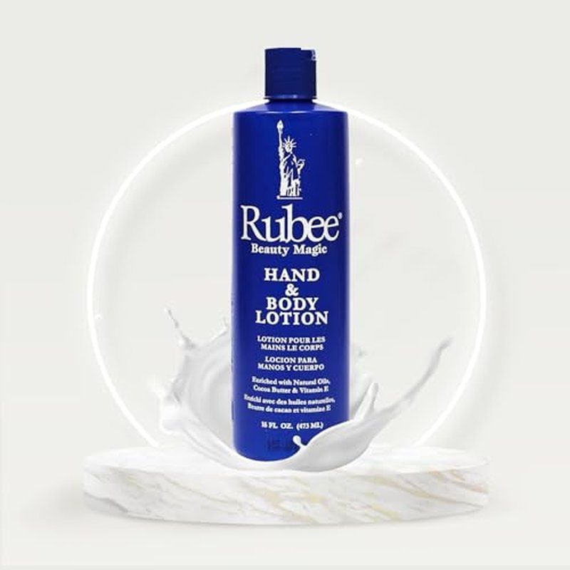 RUBEE Body & Hand Lotion - Pack of 2 Non-Greasy Lotion for Women & Men - 16 oz Cacao Butter Lotion for Extremely Dry Skin - Vitamin E Moisturizer