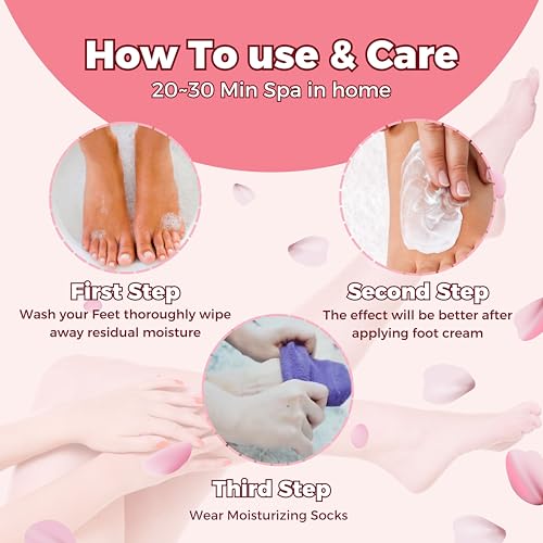 Moisturizing Socks for Dry Cracked Feet Women and Men Hydrating Gel Spa Sock Foot Moisturizer During Overnight (1 Pair (Pink))