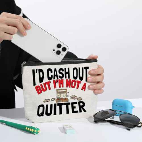 ZHAMEN Funny Gifts Makeup Bag Gambling Gifts Makeup Pouch Christmas Birthday Gifts for Gambler Casino Lover Friends Her Women Sister Coworkers Cosmetic Travel Bag
