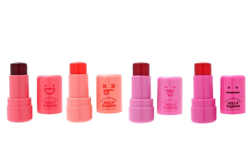 OZ LAB Jelly Squad Lip and Cheek Stain 2 in 1 Tinted Jelly Blush and Lip Stain Long Lasting Lightweight Natural Finish Goofy Cherry Pink, 0.28 FL.OZ/8G，pack of 1