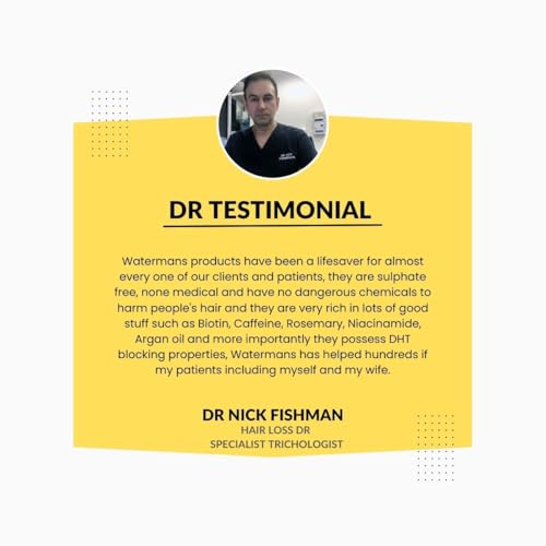 Watermans Shampoo Biotin, Rosemary, Caffeine, Niacinamide, Argan Oil for Thinning Hair, Natural Volumizing for Fine Hair, Hair Growth & Hair Loss with Nutrient-Rich Natural Ingredients 8.45 fl oz