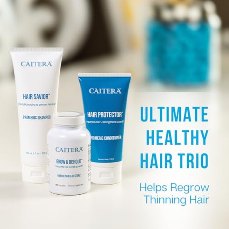 Caitera¢â Ultimate Healthy Hair Trio for Lustrous Fuller Hair | Features Saw Palmetto + Turmeric + Biotin + Zinc + Procapil¢ç to Help Improve Thinning Hair + Promote Growth | Women¡¯s and Men¡¯s Haircare