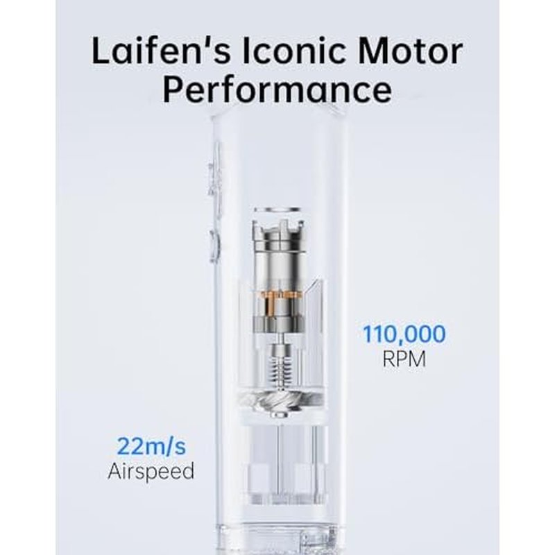 Laifen Swift Hair Dryer, High Speed 200M Ionic Blow Dryer with 110, 000 RPM Brushless Motor for Fast Drying, Low Noise, Hairdryer with Magnetic Nozzle