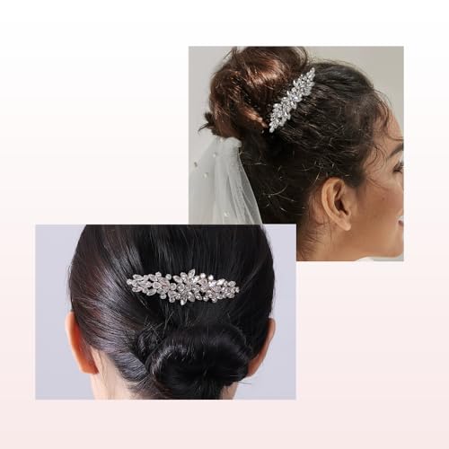 Wedding Hair Accessories,Rhinestones, Luxurious Hair clips, Shiny Rhinestones Bridal Side Hair Combs for Bride Bridesmaid,High-end hair accessories are ideal gifts for women