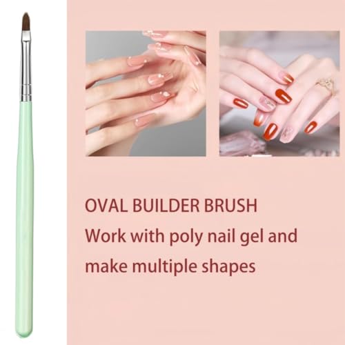 Nail Art Brushes, 6PCS Nail Design Painting Brush Sets with Nail Polish Brush Nail Liner Brush Nail Extension Gel Brush Builder Nail Gel Brush and Nail Dotting Tool for DIY Nail Art
