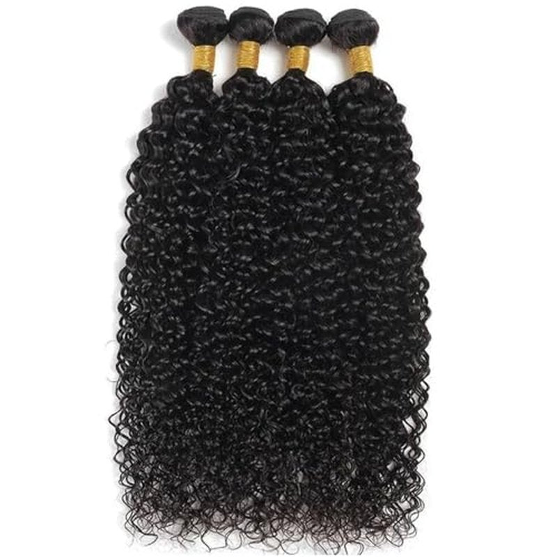 Kinky Curly Bundles Human Hair Natural Black Afro Curly Human Hair Bundles 16 18 20 Inch Unprocessed Remy Hair Extensions Ultra Soft No Tangle Double Weft Deals