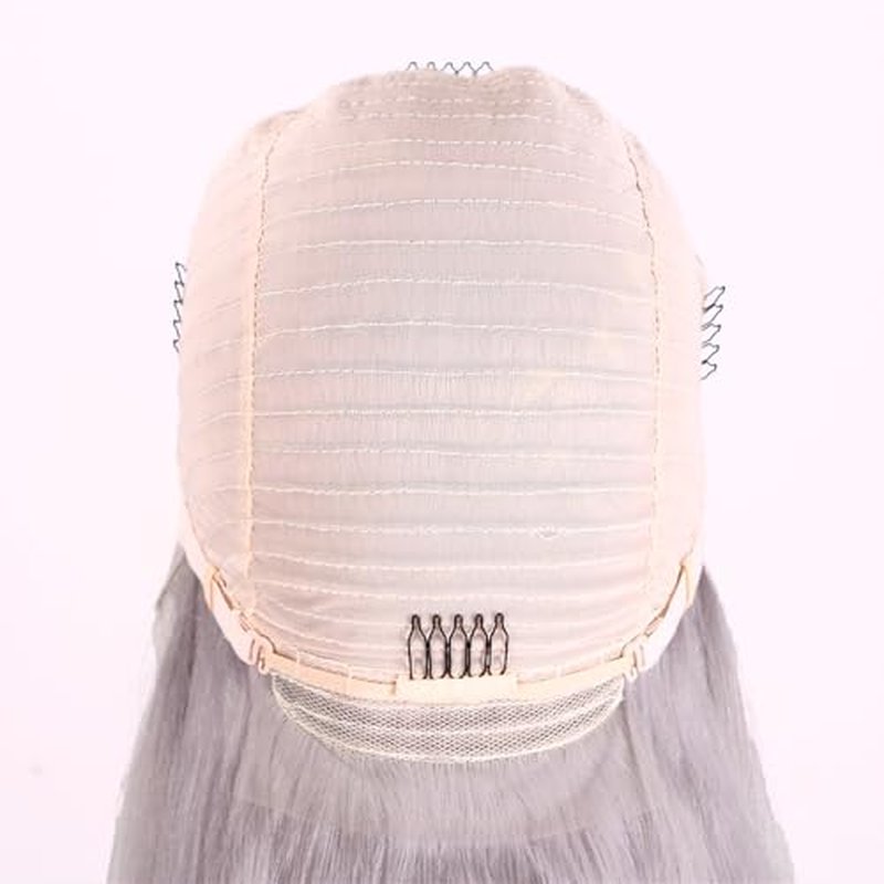 Grey Straight Lace Front Wigs Human Hair Pre Plucked Bleached Knots with Baby Hair Silver 13x4 Brazilian Virgin Lace Frontal Wigs for Black Women 20 Inch 180 Density