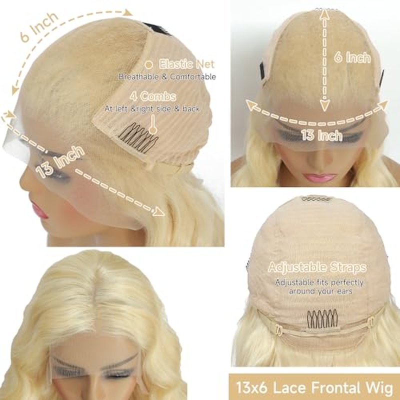 30 Inch 613 Lace Front Wig Human Hair 200% Density Blonde Wig Human Hair 13x6 Body Wave HD Lace Front Wigs Human Hair Pre Plucked Glueless Blonde Human hair Wig
